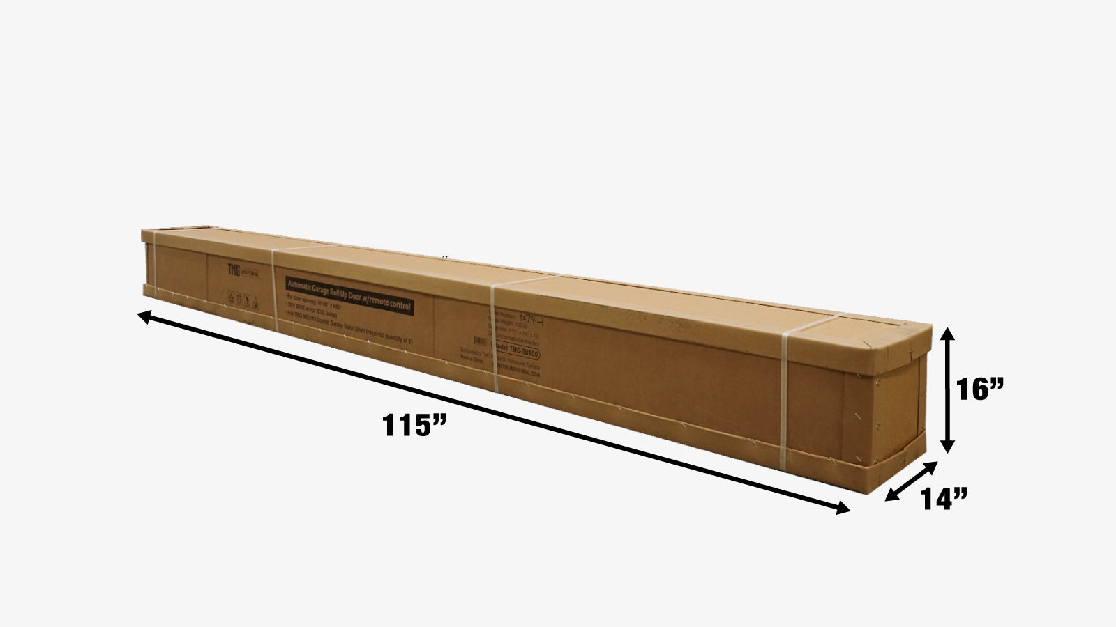 TMG Industrial Motorized Roll-Up Door Kit for TMG-MS2119 Metal Shed, With Two Remote Controls, AC Motor, TMG-MS2119-RD100-shipping-info-image