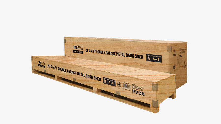 25' x 41' Double Garage Metal Barn Shed (Discontinued – Replaced by TMG-MS2630, 2641)