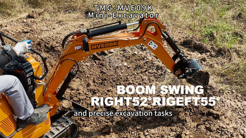 TMG Industrial Kohler Powered Mini Compact Excavator, Eaton Hydraulic Motor, 360° Rotation, 11