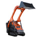 Mini skid steer loader with 24.6HP Kubota diesel engine, 750lb lift capacity, 112in lift height, and 44in front bucket, TMG-MVL28K