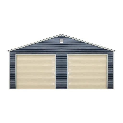 TMG-MS26-RD10 Motorized Roll-Up Door Kit for TMG-MS26 series metal barn sheds, featuring two remote controls, an AC motor, and backup manual opener for reliable and secure door operation.