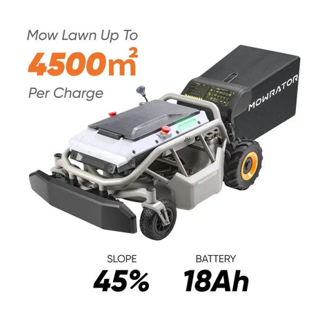 MowRator Robotic Lawnmower, S1 Advanced Series 2WD, All-In-One Battery Remote Control, 3-In-1 System (Mulch, Bag, Discharge), Model# TMG-MO0995