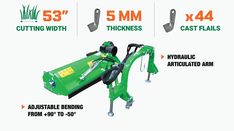 Broyeur à fléaux Peruzzo 135 cm pour talus, montage arrière pour tracteurs de 25 à 40 CV, Catégorie 1 et 2, Réf. Fabricant : Fox Cross 1400, Fabriqué en Italie TMG-PE9487