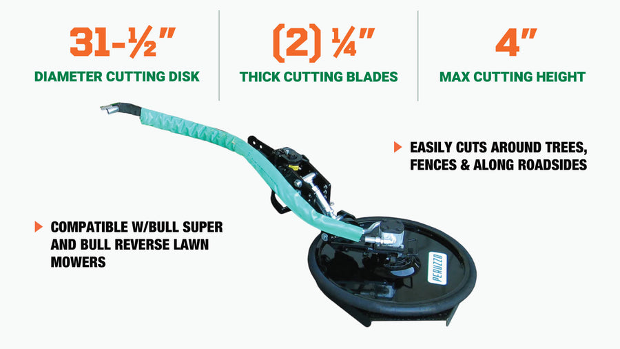 Peruzzo Rotary Side Trim Mower Add-On, 31.5" Cutting Disk, 4" Cutting Height, MFR#: ROTO-BULL, 100% Made in Italy TMG-PE9579