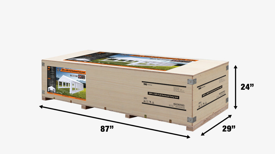 20' x 40' Heavy Duty Outdoor Party Tent with Removable Sidewalls and Roll-Up Doors, 11 oz PE Cover, 6'6" Overhead, 10' Peak Ceiling, TMG-PT2040F
