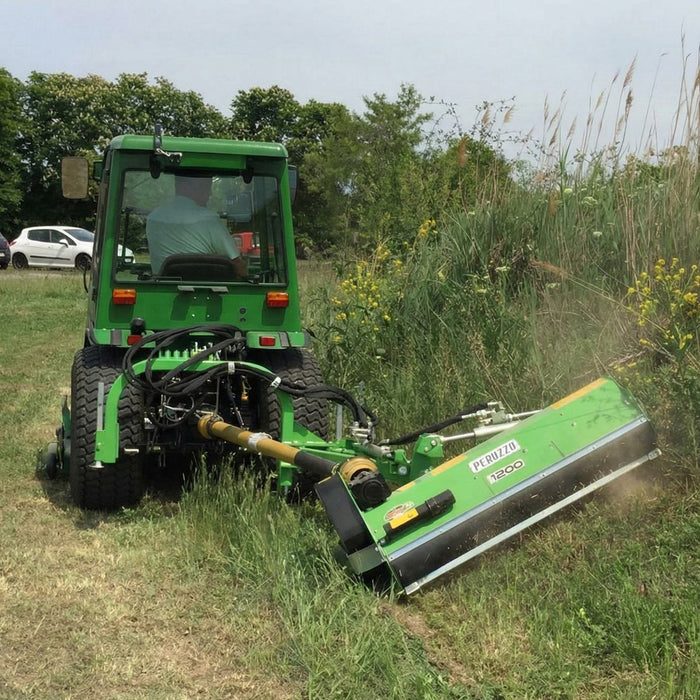 Peruzzo FOX CROSS 1200 Italian-made 48" ditch-bank flail mower with hydraulic offset