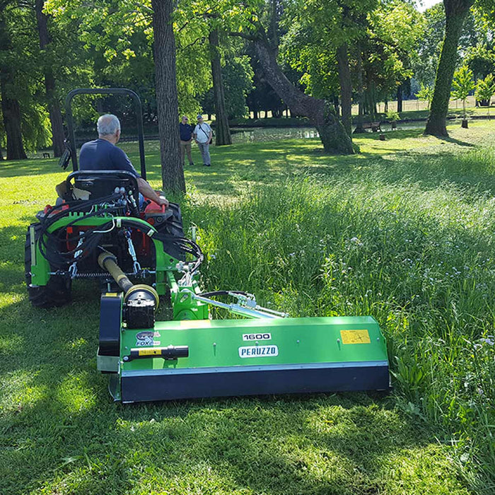 Peruzzo FOX CROSS 1600 Ditch‑Bank Flail Mower with 58" Cut Width, Hydraulic Offset, 30-45 HP Tractors, Made in Italy