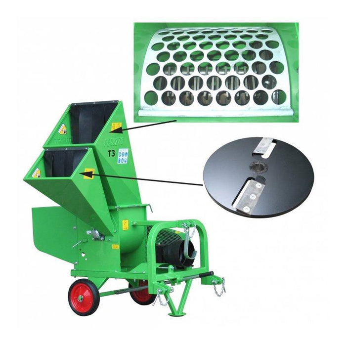 Peruzzo T3 Italian-made wood chipper with 13 HP Honda engine and 3-1/4" chipping capacity
