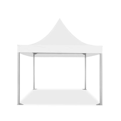 Front view showing canopy peak, legs of 13' x 13' Marquee Tent Heavy Duty Aluminum Frame