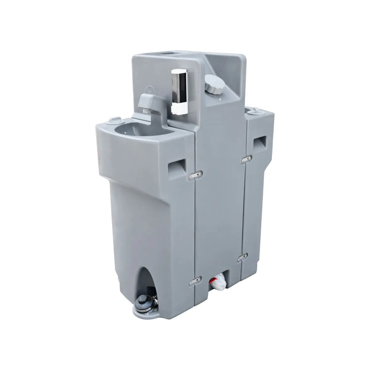 TMG-FMW20 Portable Handwash Station with dual 17 Gallon fresh water tanks and a 35 Gallon waste tank, designed for 2-person use in high-traffic environments, offering convenience, hygiene, and easy transport.