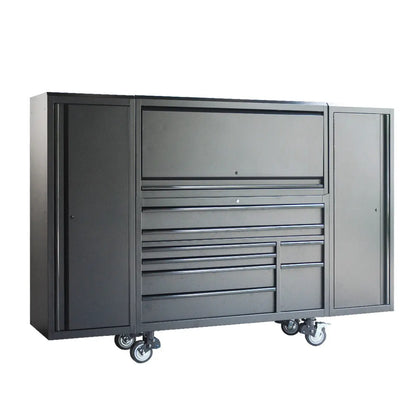 Armoire à outils roulante TMG Heavy Series™ 100 po – 8 tiroirs, casiers latéraux et roulettes TMG-SC5608