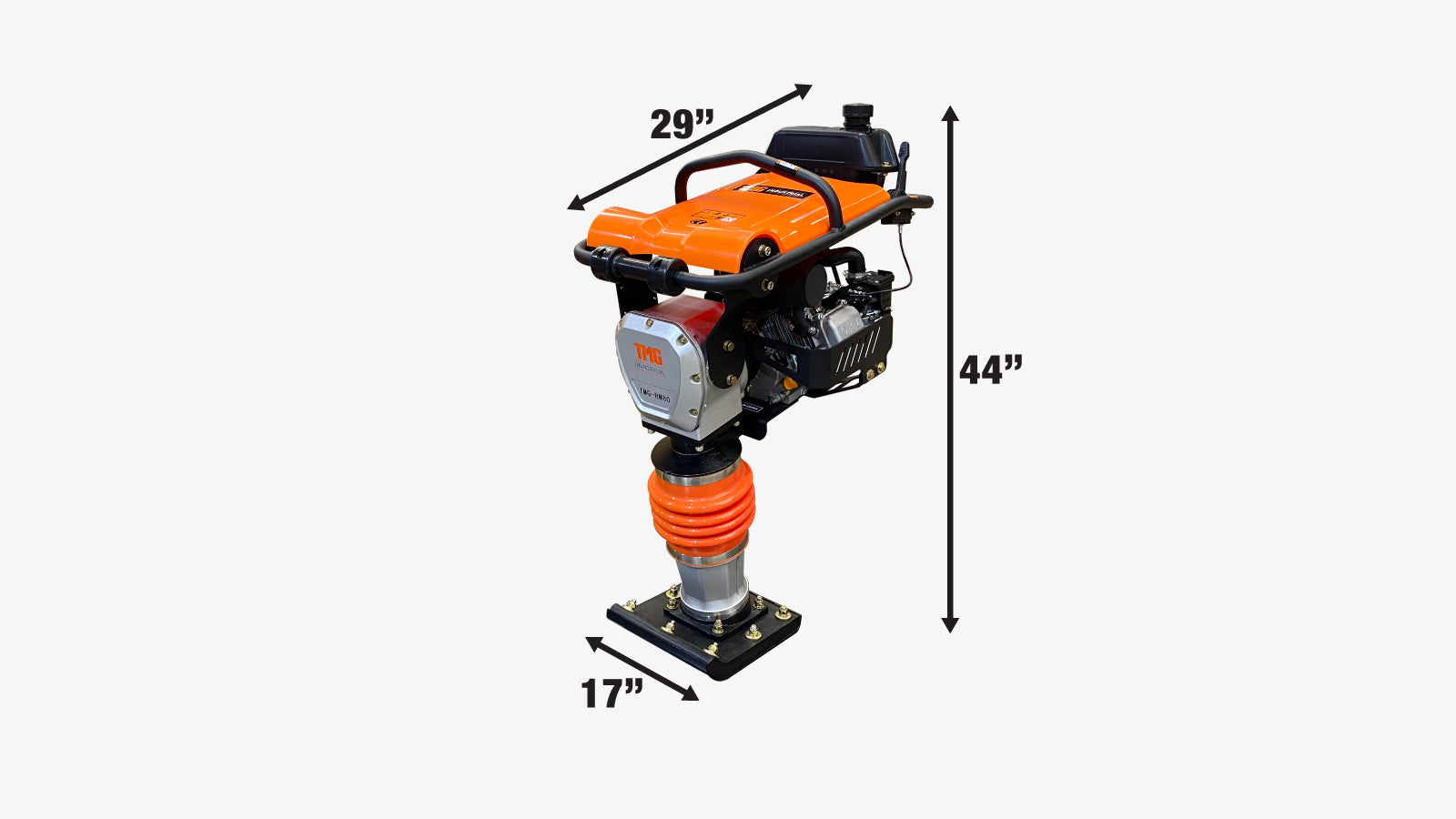 TMG Industrial 2250-lb Jumping Jack Tamping Rammer Compactor, 26” Compaction Depth, Asphalt, Cohesive & Granular Soils, TMG-RM80-specifications-image