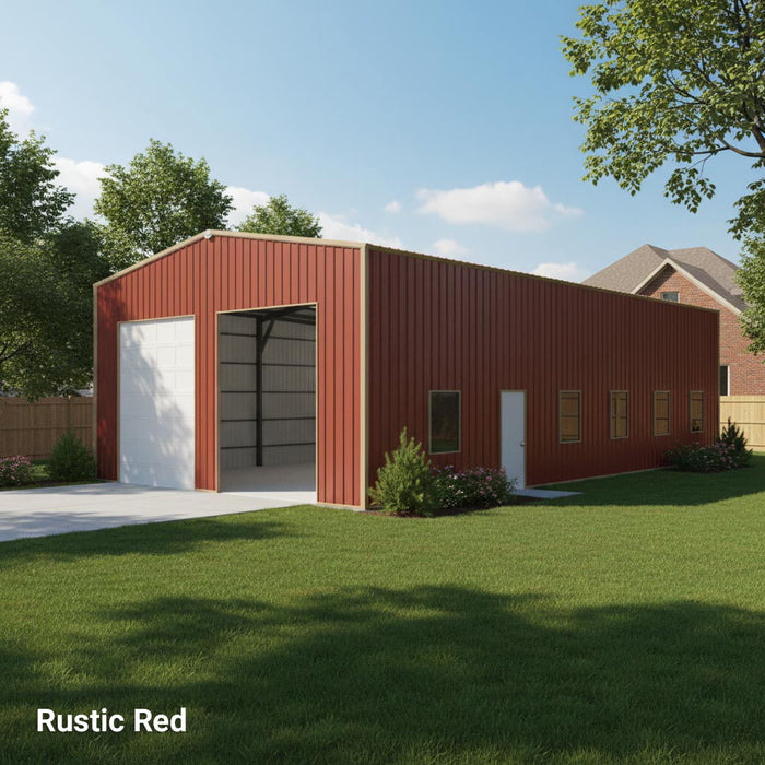 Snow Series 30' x 50' x 15' Commercial Warehouse Steel Building, Pre-Engineered up to 85 PSF Snow Rated, Shop Drawings Provided, Fabricated in Canada TMG-MS305015-SR85 TMG Industrial CA