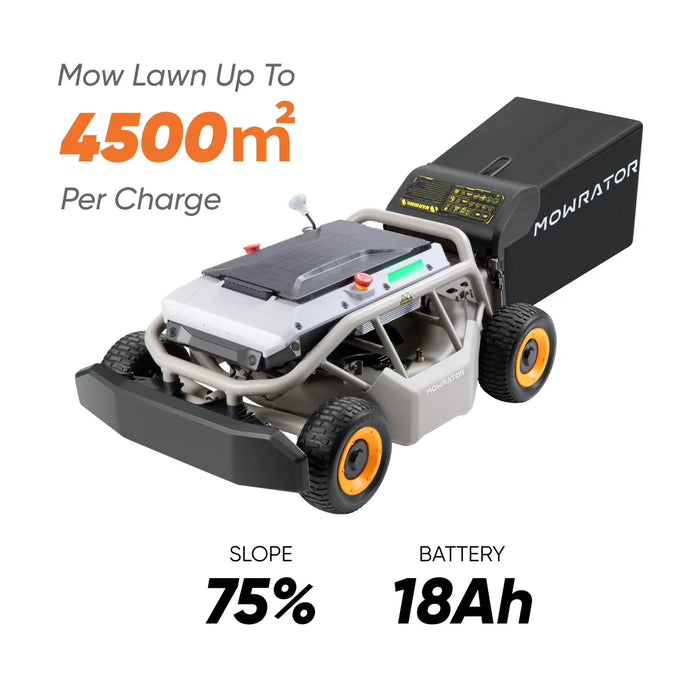 MowRator Robotic Lawnmower, S1 Pro Series 4WD, All-In-One Battery Remote Control, 3-In-1 System (Mulch, Bag, Discharge), Model# TMG-MO1008