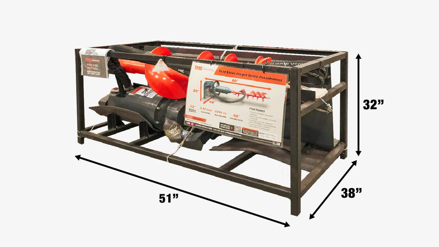 Skid Steer Post Hole Auger Drive Attachment, 12" Diameter Auger, 48" Drilling Depth, Standard Flow, TMG-SAG12 (Discontinued, No Longer Available)