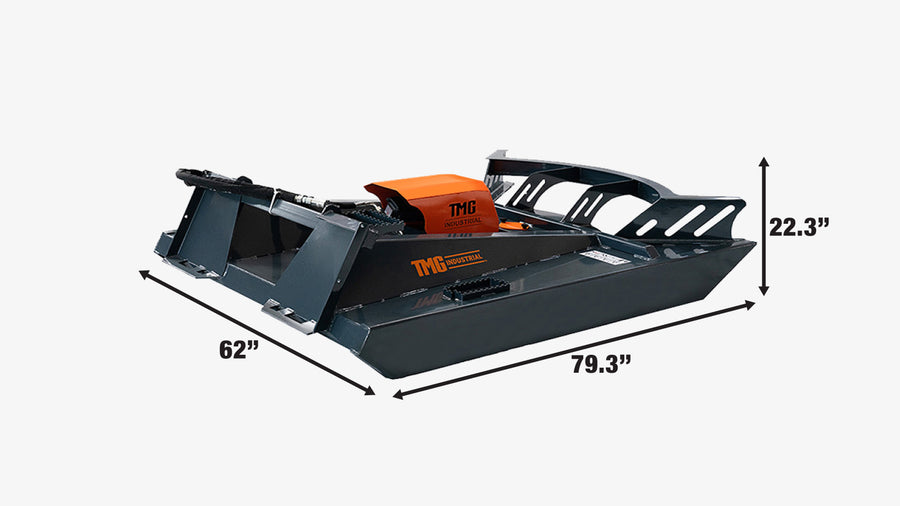 TMG Industrial Pro Series 60" Débroussailleuse à direction à glissement avant ouverte à usage extrême, 15-25 GPM, montage universel, TMG-SBC60
