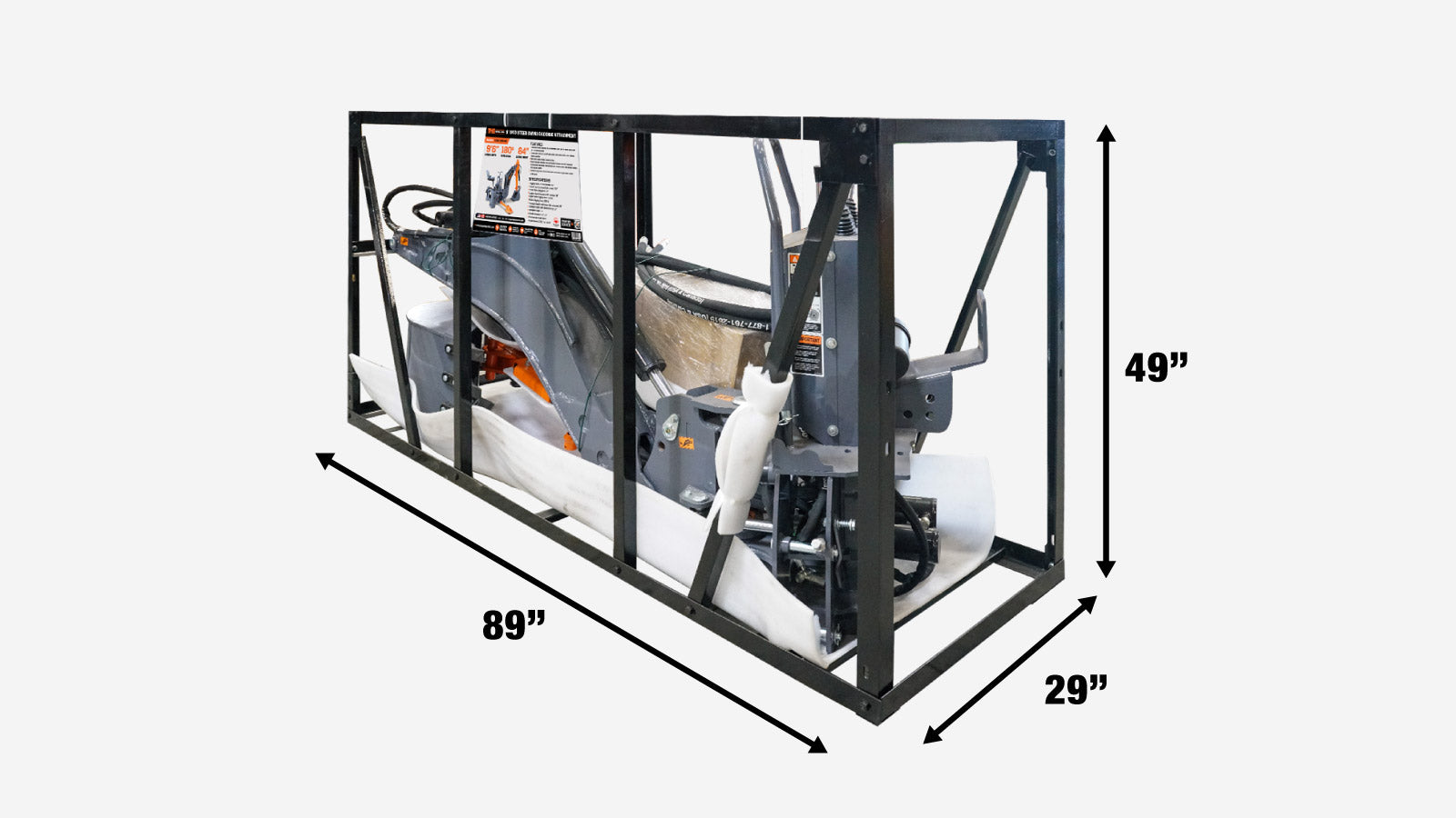 TMG Industrial 9-ft Skid Steer Swing Backhoe Attachment, 180° Boom Swing and Bucket Rotation, 15” Bucket, TMG-SBH60-shipping-info-image