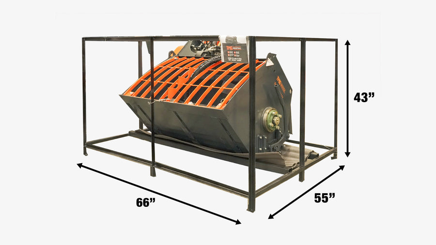 TMG Industrial 60" Skid Steer Bétonnière Fixation, distributeur de goulotte latérale et séparateur de sac, support universel, capacité de 16 pieds cubes, TMG-SCM61