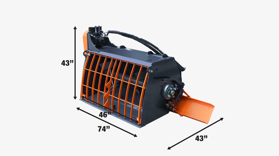 TMG Industrial 60" Skid Steer Bétonnière Fixation, distributeur de goulotte latérale et séparateur de sac, support universel, capacité de 16 pieds cubes, TMG-SCM61