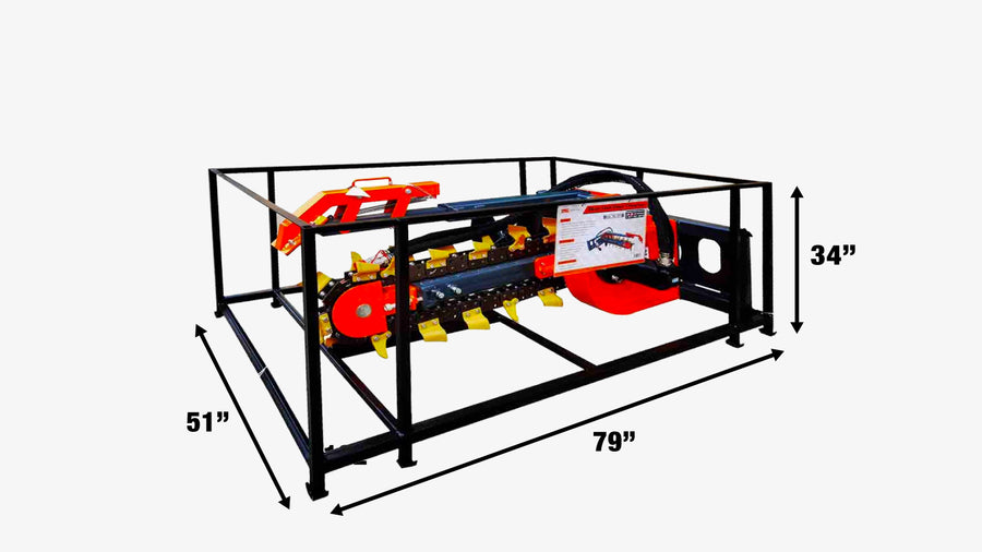 36" Skid Steer Trencher, 19" Auger Discharge, Boom & Crumber Assembly, Earth Tungsten Teeth, TMG-SDT36 (Discontinued, No Longer Available)