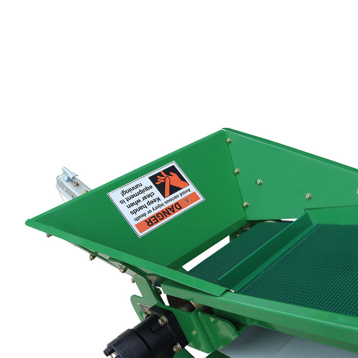 Convoyeur à bois de chauffage StanForge, moteur à essence 6,5 HP, tapis PVC de 12" de largeur, hauteur jusqu'à 10', attelage à boule de 2", SF-GFC12