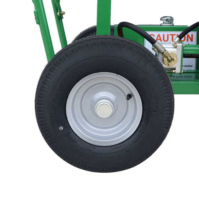 Convoyeur à bois de chauffage StanForge, moteur à essence 6,5 HP, tapis PVC de 12" de largeur, hauteur jusqu'à 10', attelage à boule de 2", SF-GFC12