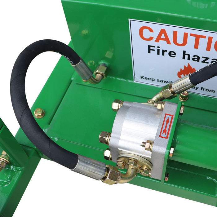 Convoyeur à bois de chauffage StanForge, moteur à essence 6,5 HP, tapis PVC de 12" de largeur, hauteur jusqu'à 10', attelage à boule de 2", SF-GFC12