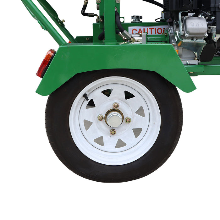 Convoyeur à bois de chauffage StanForge, moteur à essence 6,5 HP, tapis PVC de 20 po de largeur, hauteur jusqu'à 10 pi, attelage à boule de 2 po, SF-GFC20