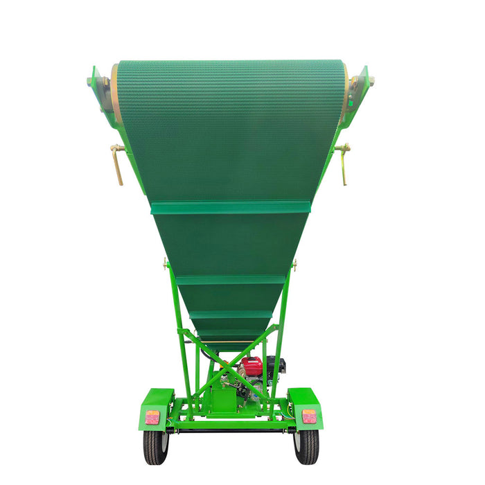 Firewood Conveyor, 6.5HP Gas Engine, 20" Width PVC Belt, Up To 10' Height, 2" Ball Hitch, SF-GFC20