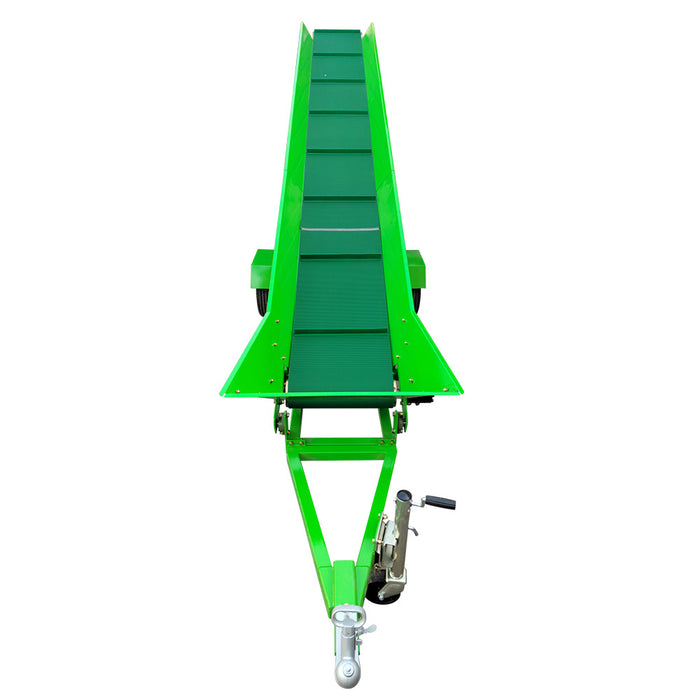 Firewood Conveyor, 6.5HP Gas Engine, 20" Width PVC Belt, Up To 10' Height, 2" Ball Hitch, SF-GFC20