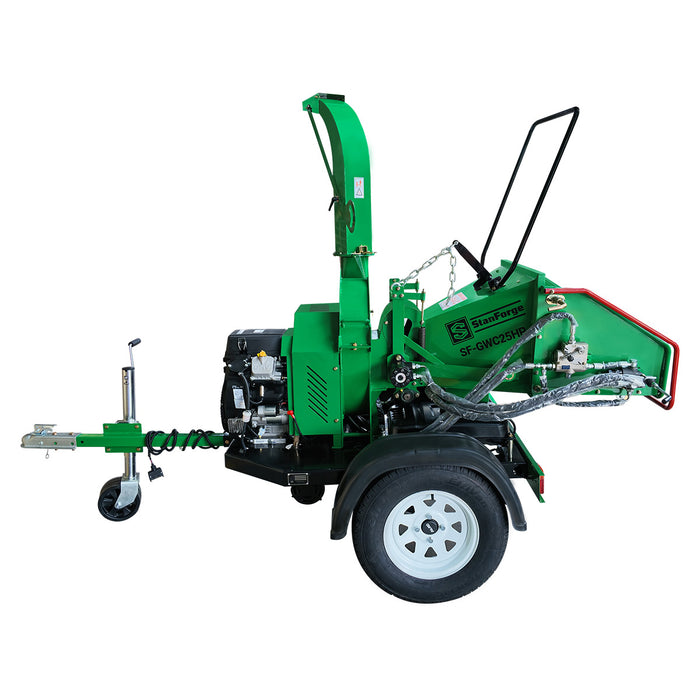 StanForge 6" Wood Chipper, 25HP V-Twin Gas Engine, Hydraulic Feeding, 2" Hitch Tow-Behind, SF-GWC25HP