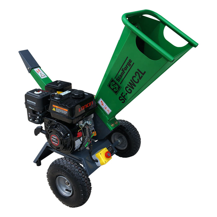 StanForge 2" Wood Chipper, 6.5HP Gas Engine, Portable Design, Adjustable Deflector, SF-GWC2L