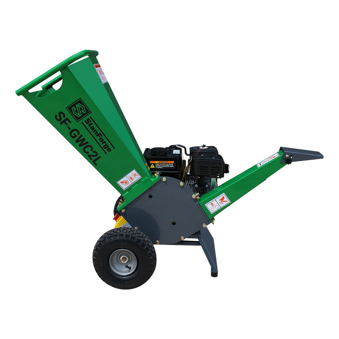 StanForge 2" Wood Chipper, 6.5HP Gas Engine, Portable Design, Adjustable Deflector, SF-GWC2L