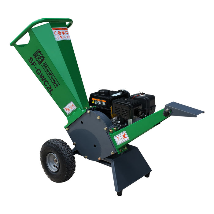 StanForge 2" Wood Chipper, 6.5HP Gas Engine, Portable Design, Adjustable Deflector, SF-GWC2L