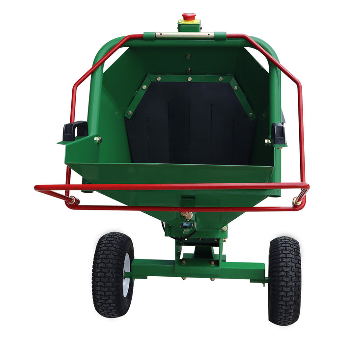 Déchiqueteuse à bois StanForge de 4 po, moteur à essence de 10 HP, goulotte d'éjection pivotante à 360°, remorquable avec attelage de 2 po, SF-GWC4L