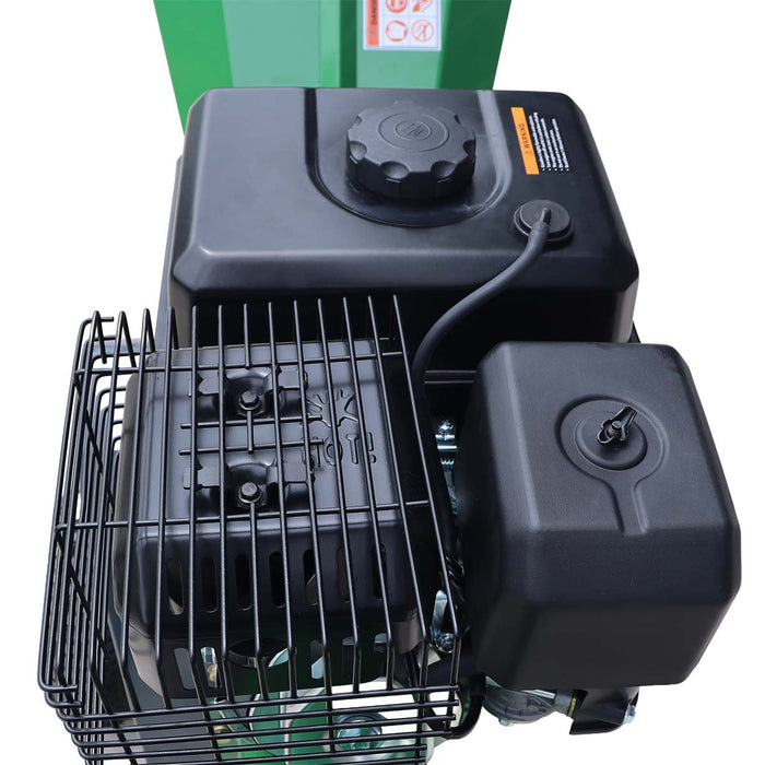 Déchiqueteuse à bois StanForge de 4 po, moteur à essence de 10 HP, goulotte d'éjection pivotante à 360°, remorquable avec attelage de 2 po, SF-GWC4L