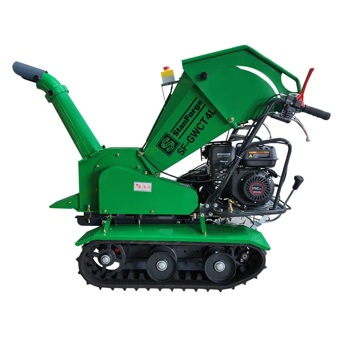 StanForge 4" Tracked Wood Chipper, 6.5HP Gas Engine, Dual Discharge Outlets, Adjustable deflector, SF-GWCT4L
