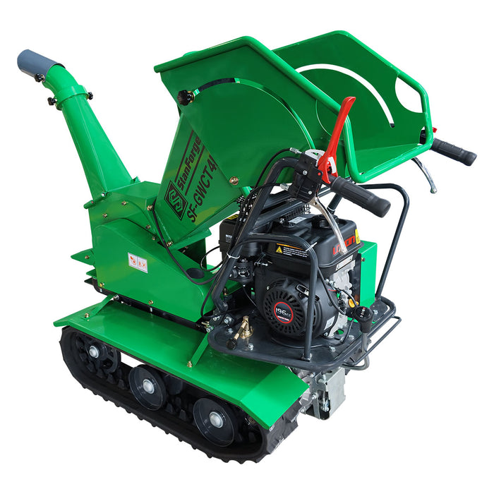 StanForge 4" Tracked Wood Chipper, 6.5HP Gas Engine, Dual Discharge Outlets, Adjustable deflector, SF-GWCT4L