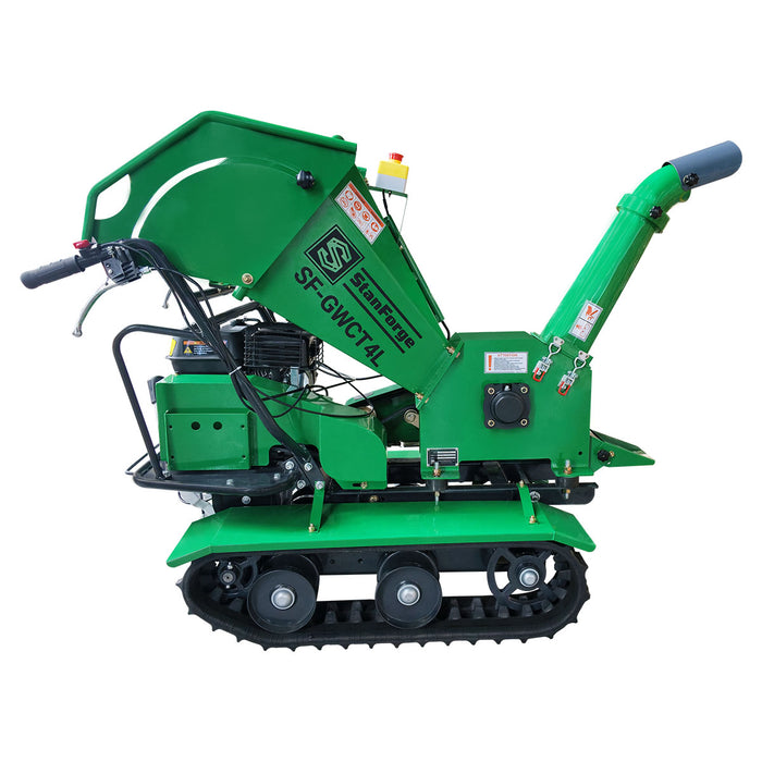 StanForge 4" Tracked Wood Chipper, 6.5HP Gas Engine, Dual Discharge Outlets, Adjustable deflector, SF-GWCT4L