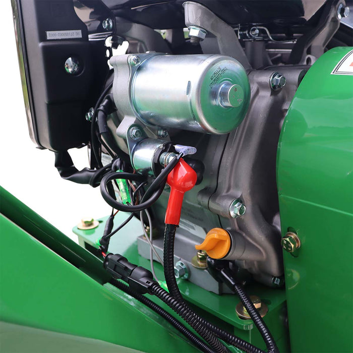 Déchiqueteuse à bois sur chenilles StanForge de 5 po, deux moteurs à essence (15 HP et 6,5 HP), déflecteur d'évacuation réglable, châssis robuste, SF-GWCT5L
