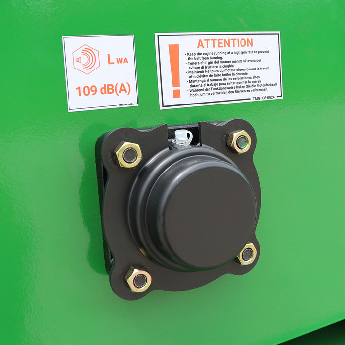 Déchiqueteuse à bois sur chenilles StanForge de 5 po, deux moteurs à essence (15 HP et 6,5 HP), déflecteur d'évacuation réglable, châssis robuste, SF-GWCT5L