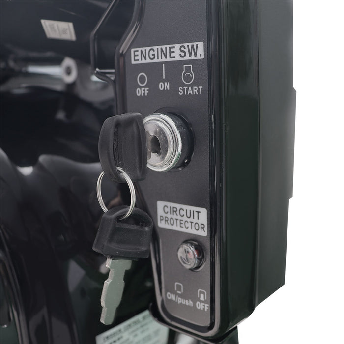 Déchiqueteuse à bois sur chenilles StanForge de 5 po, deux moteurs à essence (15 HP et 6,5 HP), déflecteur d'évacuation réglable, châssis robuste, SF-GWCT5L