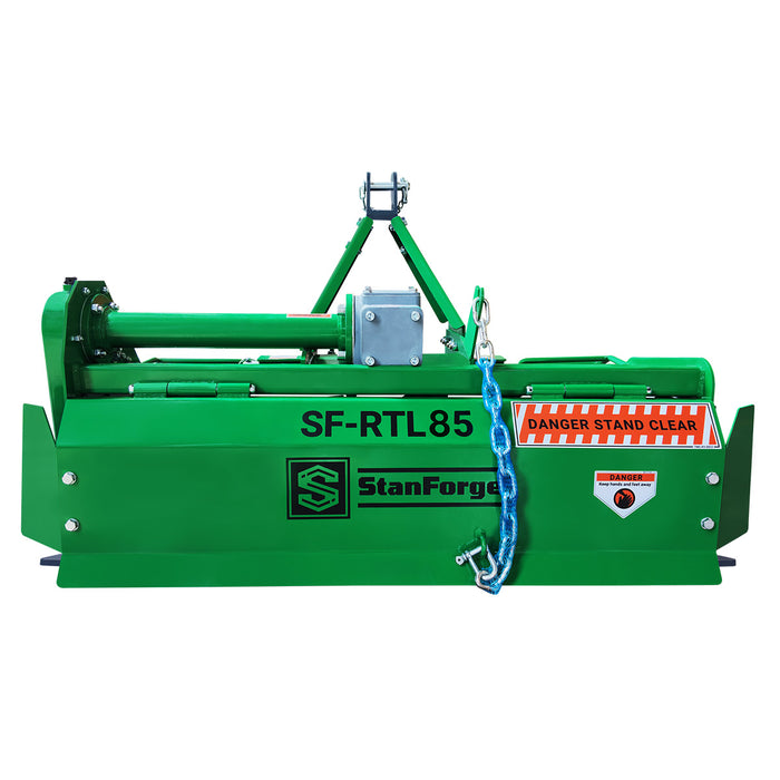 StanForge 34" 3-Point PTO Rotary Tiller, Category 1 Hitch, 540 RPM, 15-35 HP Tractor, 16 Heavy-duty Tines, SF-RTL85