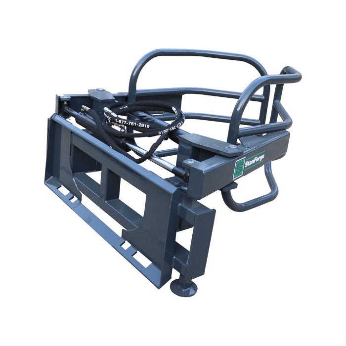 Stanforge 70" Skid Steer Hydraulic Round Bale Gripper/Squeeze Grapple, 2500 lb Capacity, 52" Depth,  Universal Quick-Mount, SF-SBG70