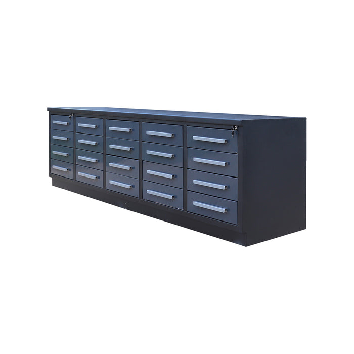 StanForge 10' Steel Tabletop Workbench, 20 Slide Drawers, All-in-one Welded Frame, SF-SWB20