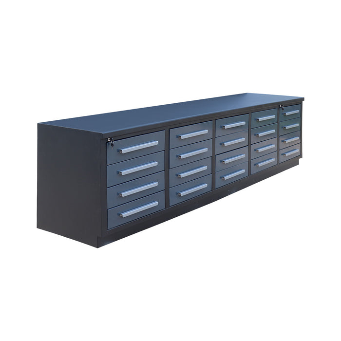 StanForge 10' Steel Tabletop Workbench, 20 Slide Drawers, All-in-one Welded Frame, SF-SWB20