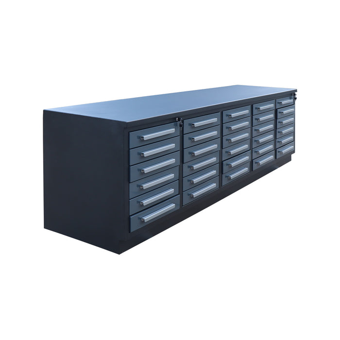 StanForge 10' Steel Tabletop Workbench, 30 Slide Drawers, All-in-one Welded Frame, SF-SWB30