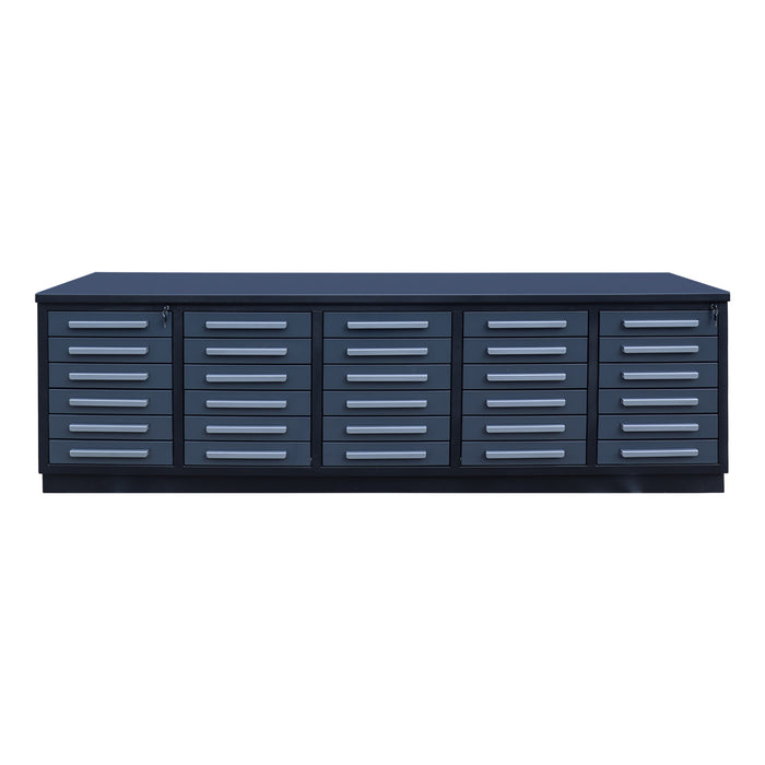 StanForge 10' Steel Tabletop Workbench, 30 Slide Drawers, All-in-one Welded Frame, SF-SWB30