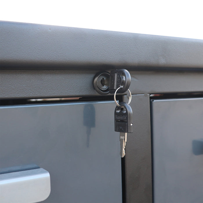 StanForge 10' Steel Tabletop Workbench, 30 Slide Drawers, All-in-one Welded Frame, SF-SWB30