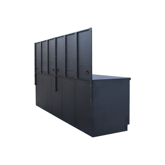 StanForge10' Steel Tabletop Workbench with Pegboard, 30 Slide Drawers, All-in-one Welded Frame, SF-SWB30P